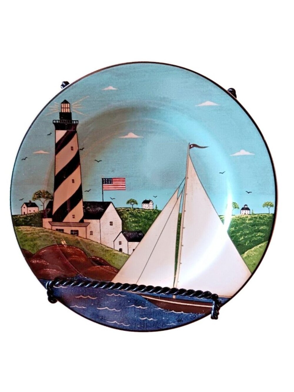 Warren Kimble Coastal Breeze Salad Plate Sakura 1998 Nautical Design 8" Round